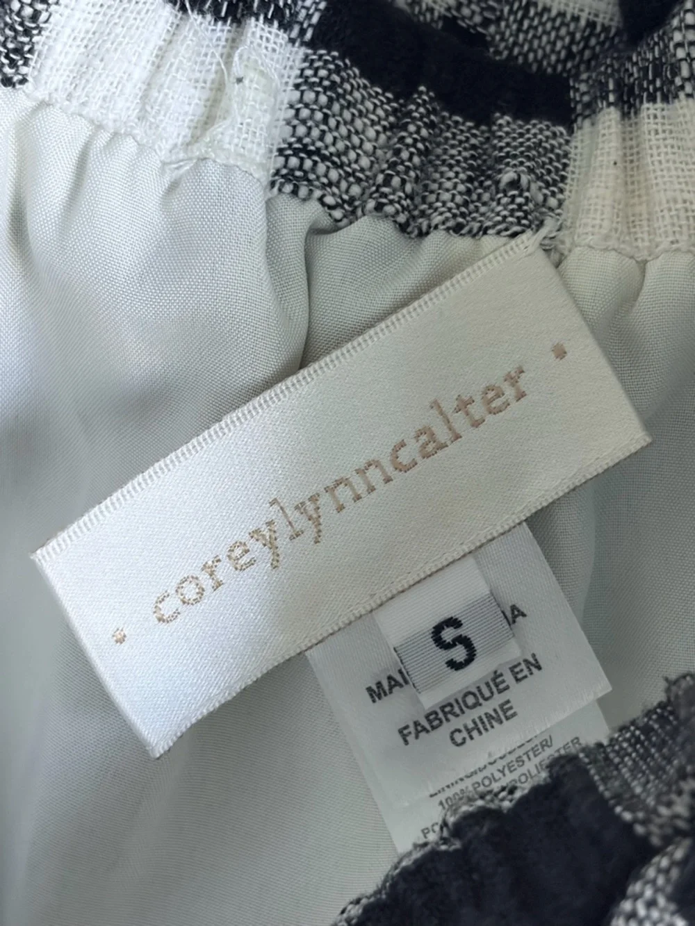 Anthropologie Gingham Dress Off the Shoulder Boho Cottage Corey Lynn Calter, S - Picture 3 of 4